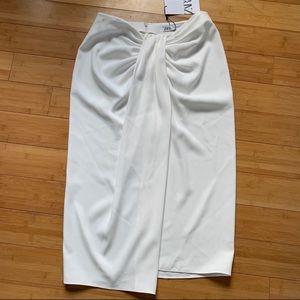 Zara white knotted skirt